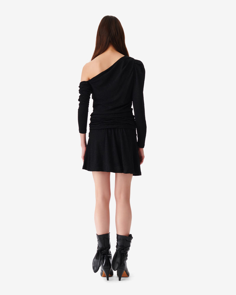 Robe Courte En Jersey Lurex Merimi - Black/Black Lurex