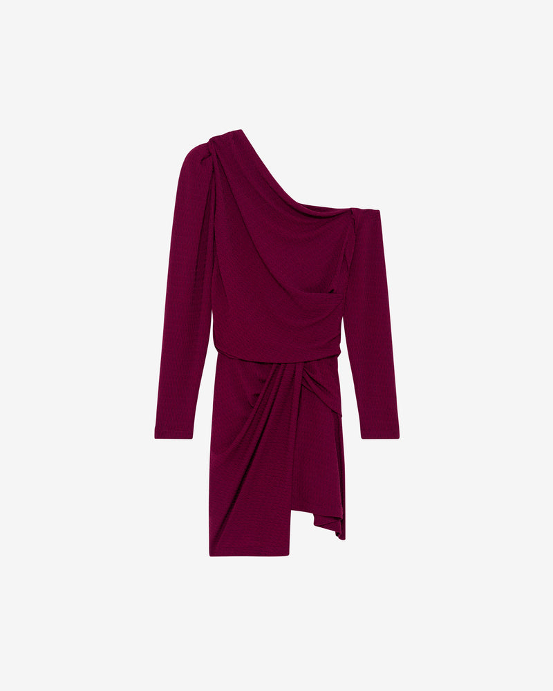 Robe Courte En Jersey Lurex Merimi - Fushia/Black