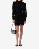 Robe En Velours À Motif Narivo - Black