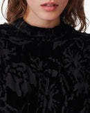 Robe En Velours À Motif Narivo - Black