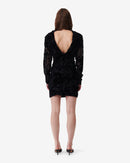 Robe En Velours À Motif Narivo - Black