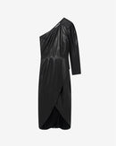 Robe Asymétrique En Cuir Navae - Black