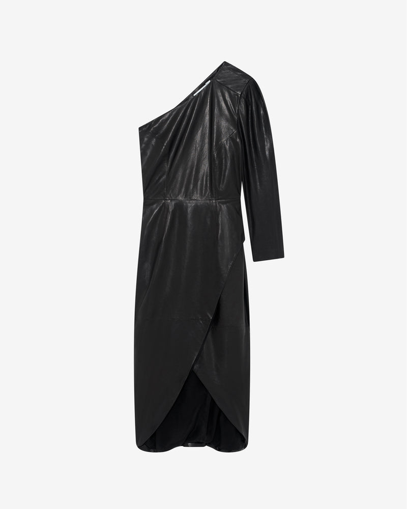 Robe Asymétrique En Cuir Navae - Black