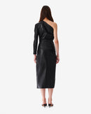 Robe Asymétrique En Cuir Navae - Black
