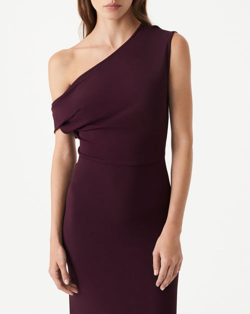 Pilar Asymmetrical Maxi Dress - Berry/Bordeaux - Woman