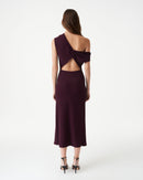 Robe Longue Asymétrique Pilar - Berry/Bordeaux - Femme