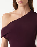 Robe Longue Asymétrique Pilar - Berry/Bordeaux - Femme