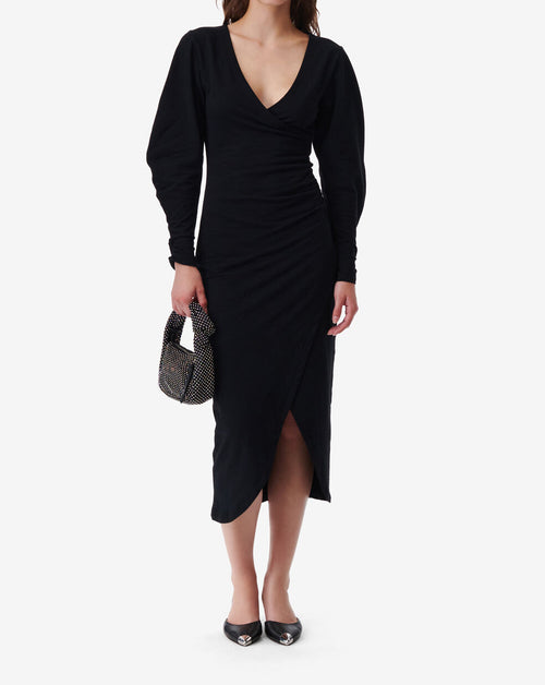 Robe Longue Col V À Fente Rokah - Black