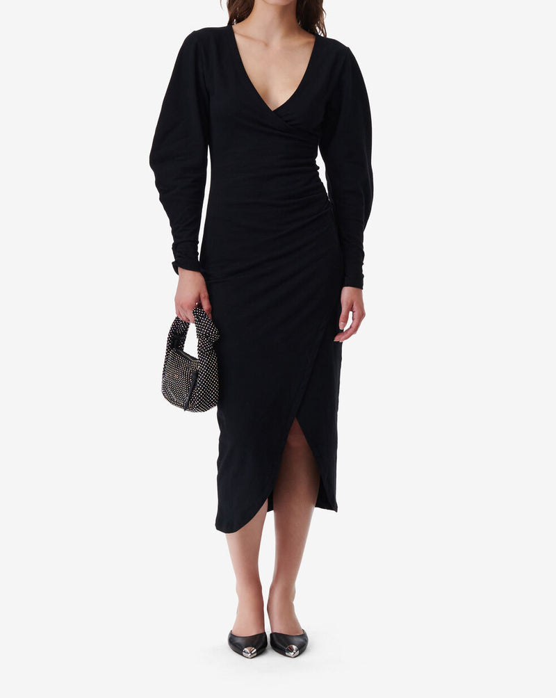 Robe Longue Col V À Fente Rokah - Black