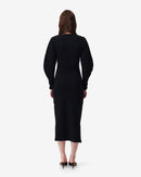 Robe Longue Col V À Fente Rokah - Black