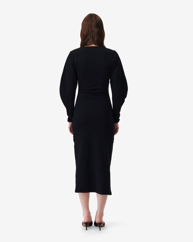 Robe Longue Col V À Fente Rokah - Black