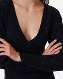 Robe Longue Col V À Fente Rokah - Black