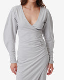 Robe Longue Col V À Fente Rokah - Stone Grey