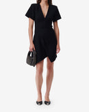 Rowta Vestido Corto De Jersey Con Cuello En V - Negro