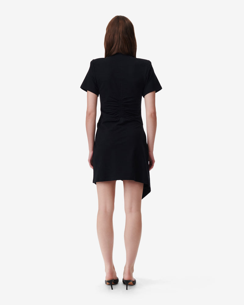 Rowta Vestido Corto De Jersey Con Cuello En V - Negro