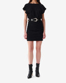 Robe Courte En Jersey Col Rond Verdi - Black