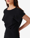 Robe Courte En Jersey Col Rond Verdi - Black