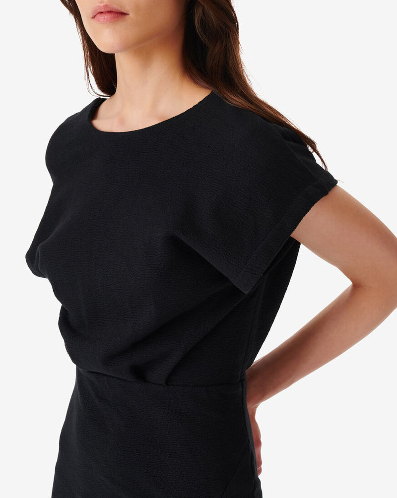 Robe Courte En Jersey Col Rond Verdi - Black