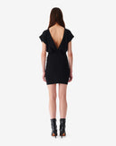 Robe Courte En Jersey Col Rond Verdi - Black