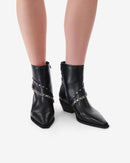 Boots À Chaînes Et Studs Eddy - Patent Black