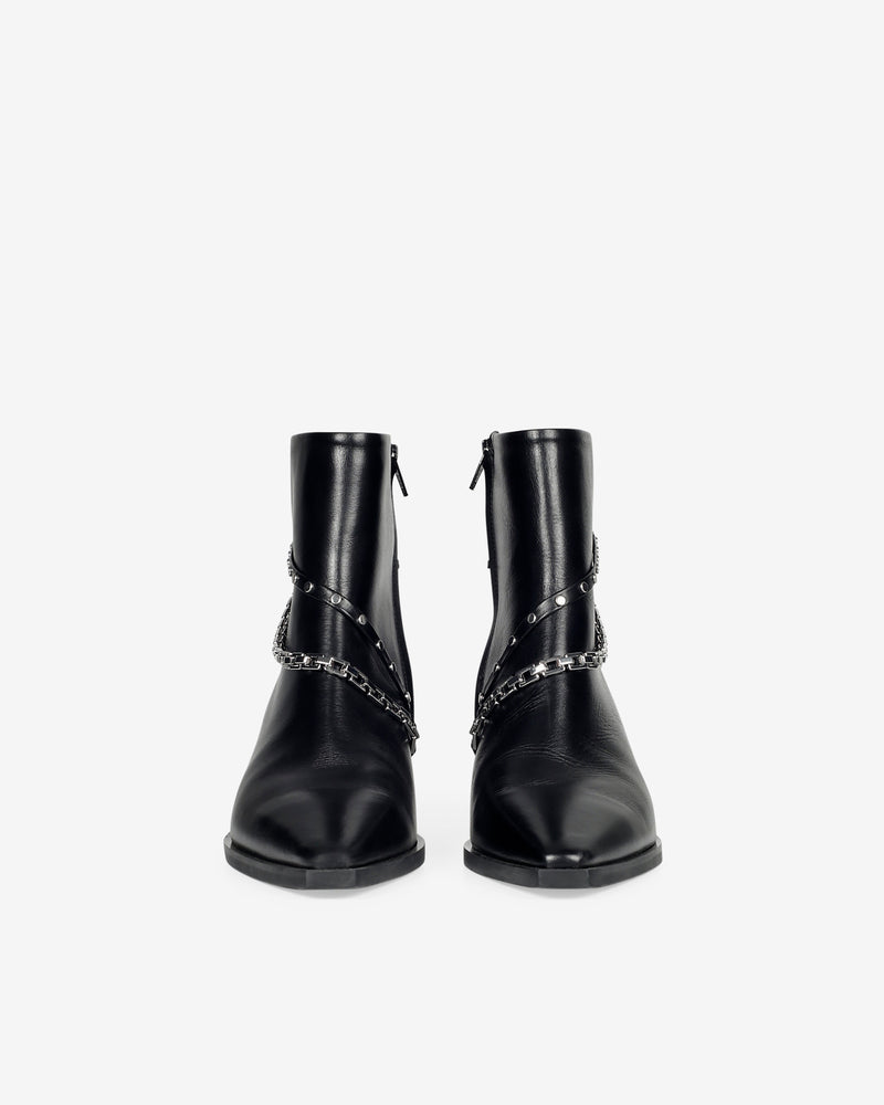 Boots À Chaînes Et Studs Eddy - Patent Black