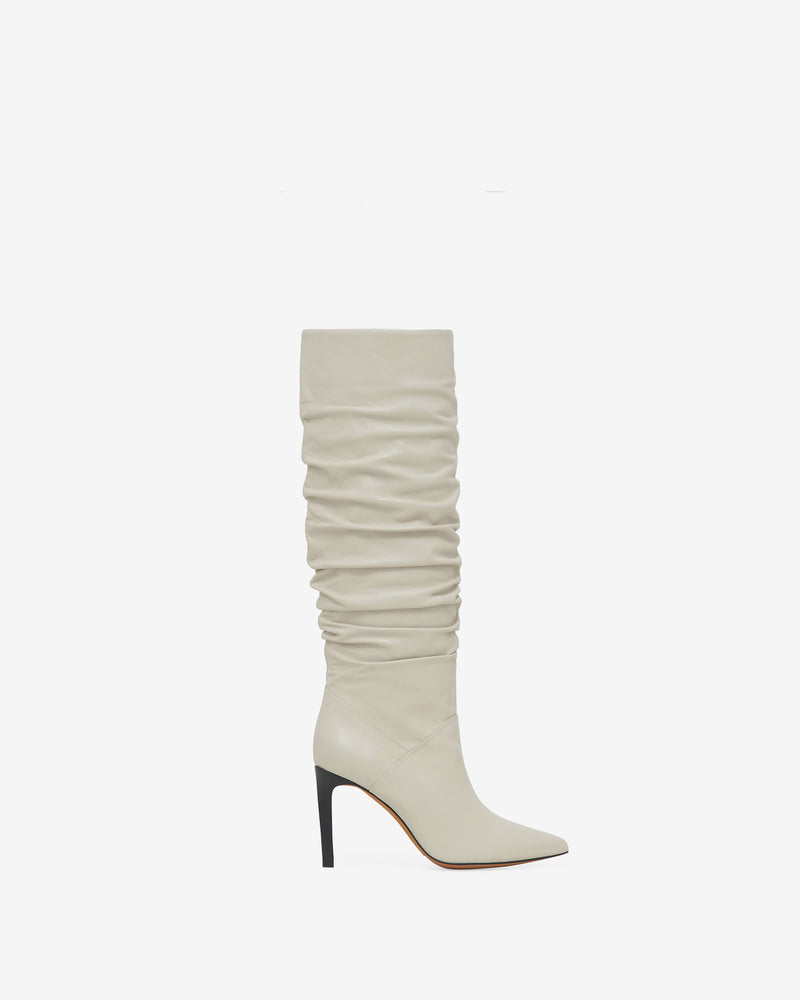 Bottes En Cuir À Talons Sheely High - Oyster Grey