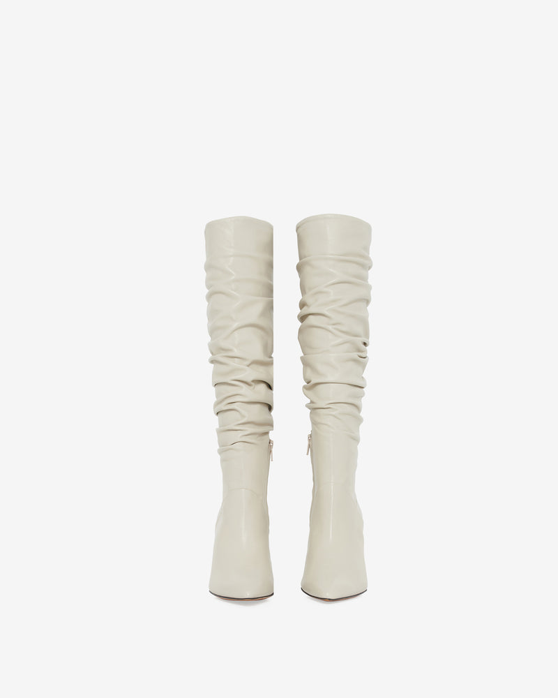 Bottes En Cuir À Talons Sheely High - Oyster Grey