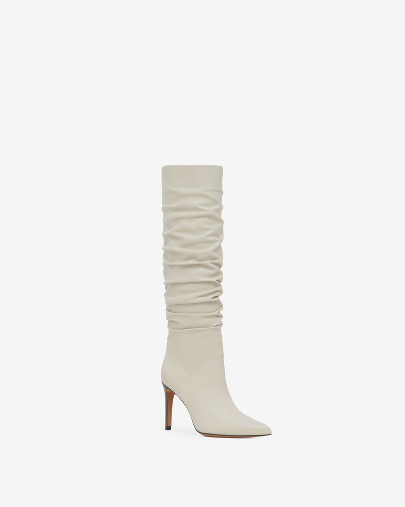 Bottes En Cuir À Talons Sheely High - Oyster Grey