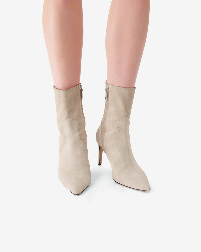 Bottines En Cuir Davy Match Suede - Beige