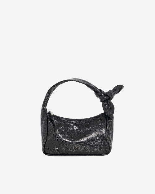 Sac En Cuir Noue Baguette Wrinkled - Black