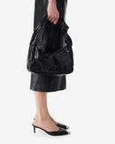 Sac En Cuir Noue Baguette Wrinkled - Black