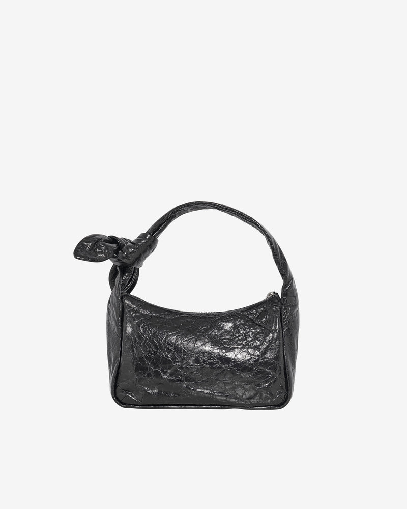 Sac En Cuir Noue Baguette Wrinkled - Black