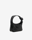 Sac En Cuir Noue Baguette Wrinkled - Black