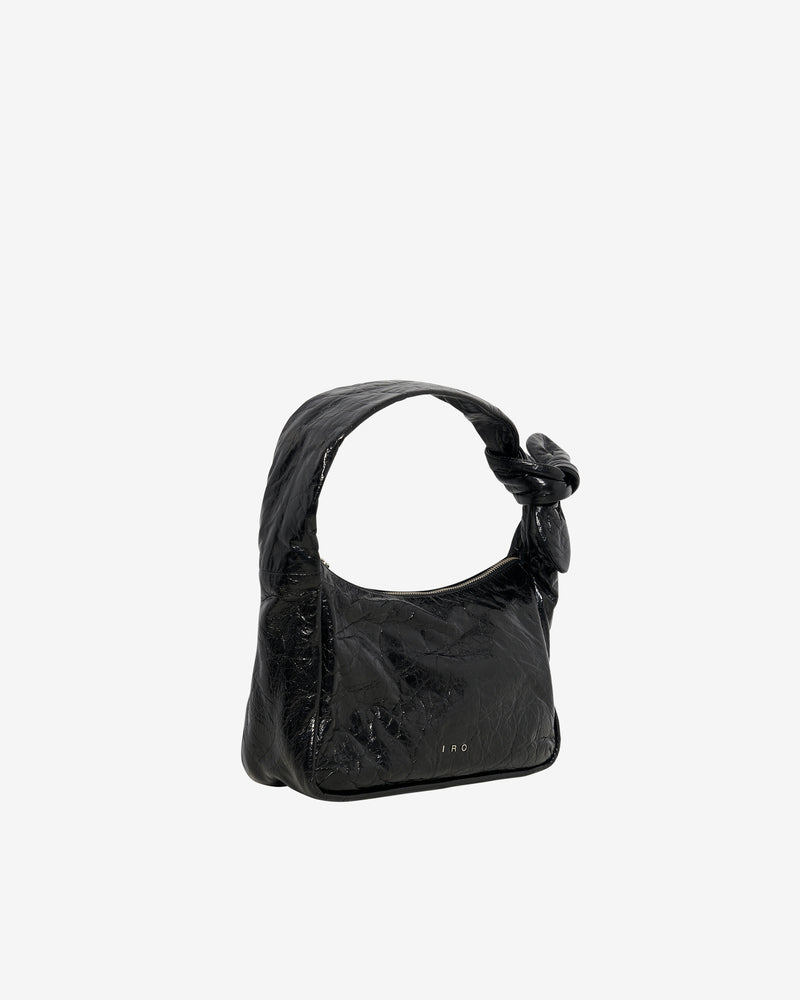 Sac En Cuir Noue Baguette Wrinkled - Black