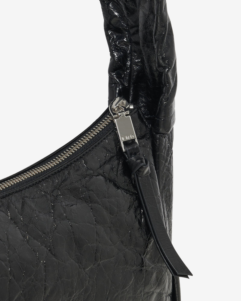 Sac En Cuir Noue Baguette Wrinkled - Black