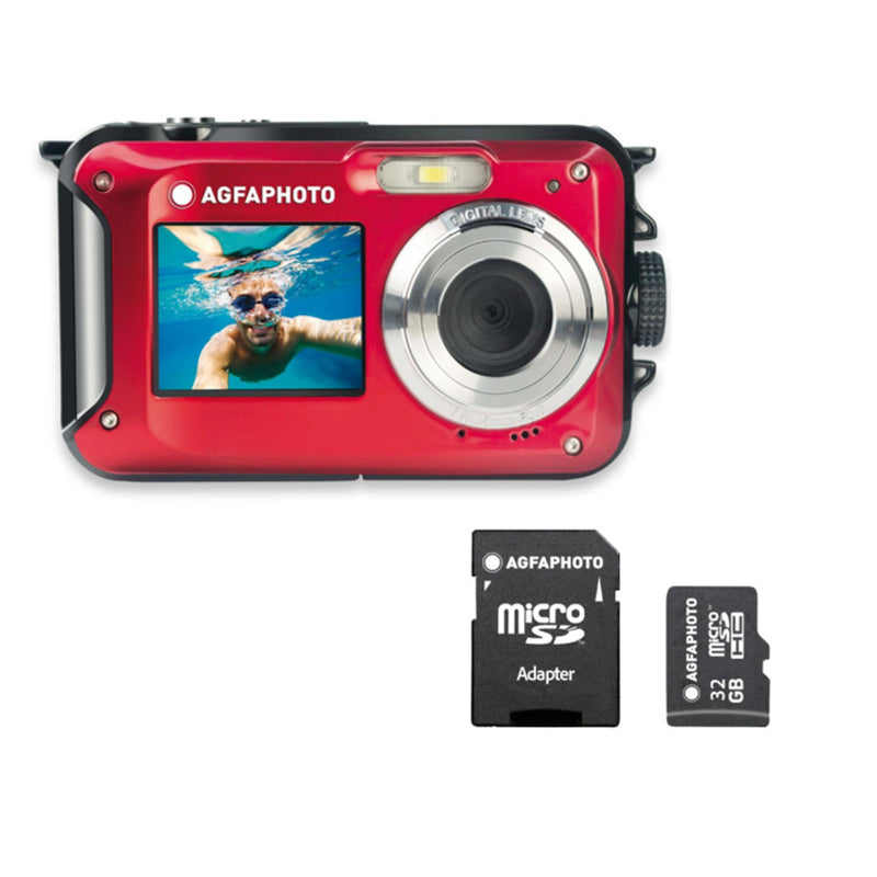 Waterproof Digital Camera - Realishot WP8000 - Waterproof 3m - Red - Free Sd Card - Agfaphoto