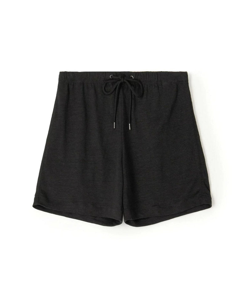 Maillot Court En Lin - Noir - Femme