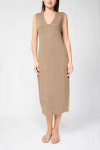 Robe En Jersey De Lin Column - Vieil Or - Femme
