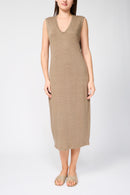 Robe En Jersey De Lin Column - Vieil Or - Femme