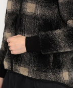 Veste Polaire Doublée Sherpa À Capuche - Toast/Black Plaid - Femme