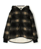 Veste Polaire Doublée Sherpa À Capuche - Toast/Black Plaid - Femme