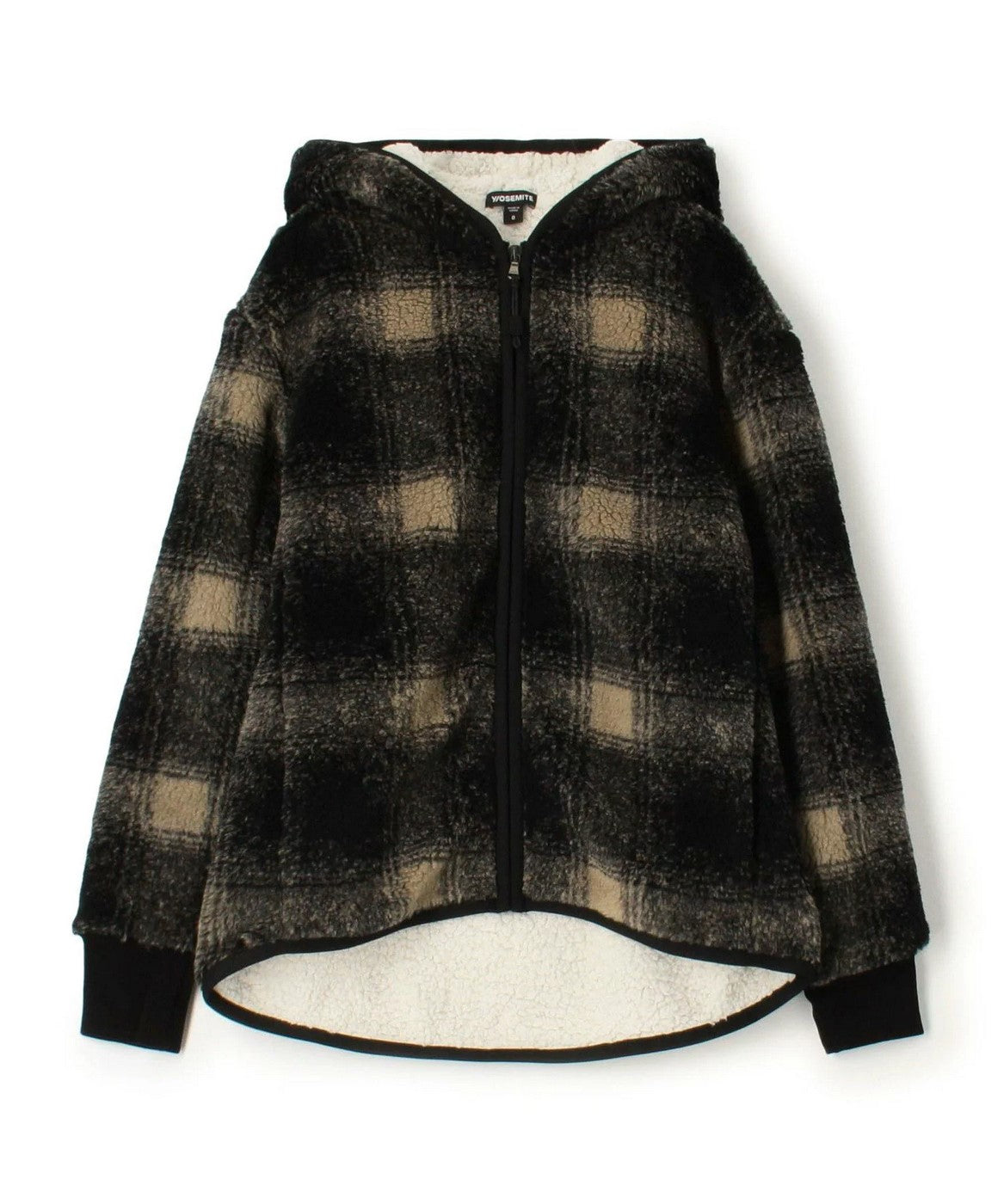 Veste Polaire Doublée Sherpa À Capuche - Toast/Black Plaid - Femme