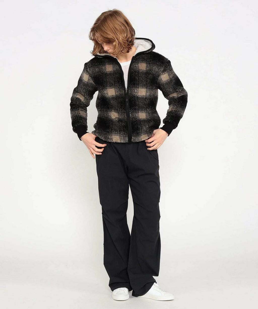 Veste Polaire Doublée Sherpa À Capuche - Toast/Black Plaid - Femme