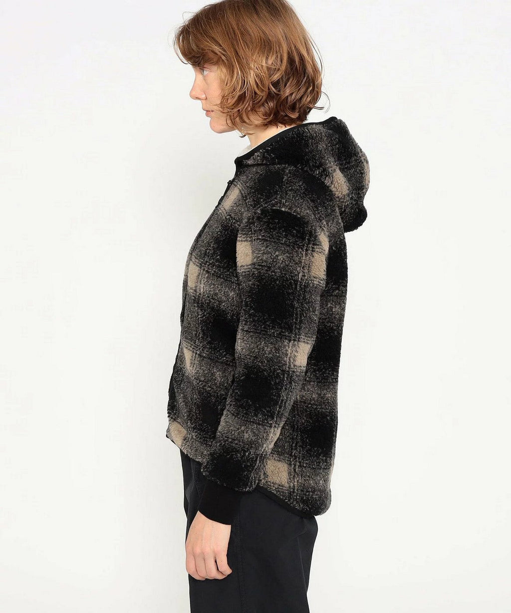 Veste Polaire Doublée Sherpa À Capuche - Toast/Black Plaid - Femme