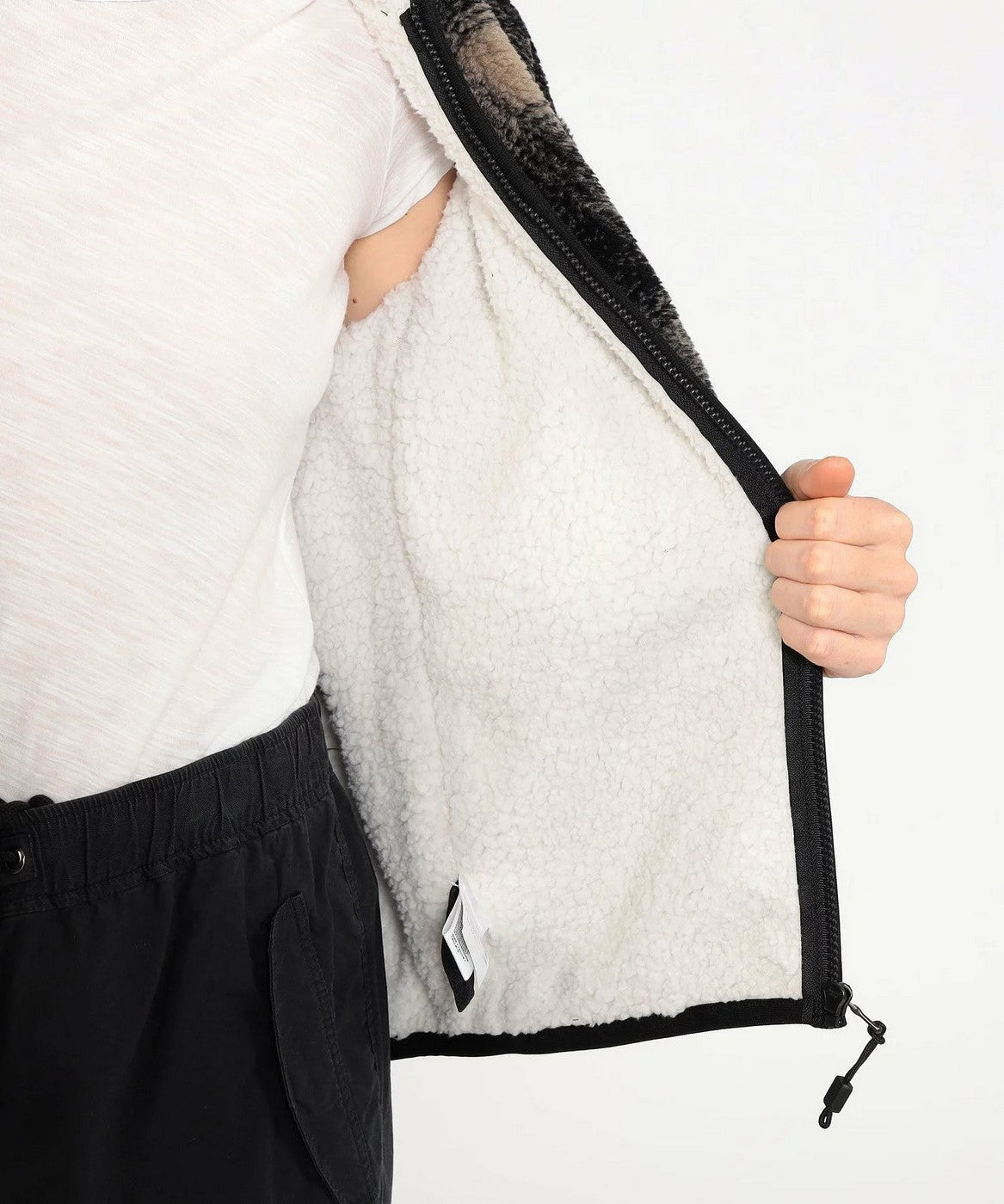 Veste Polaire Doublée Sherpa À Capuche - Toast/Black Plaid - Femme