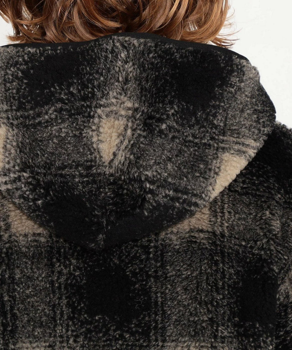 Veste Polaire Doublée Sherpa À Capuche - Toast/Black Plaid - Femme