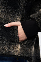 Veste Polaire Doublée Sherpa À Capuche - Toast/Black Plaid - Femme