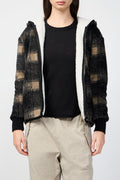 Veste Polaire Doublée Sherpa À Capuche - Toast/Black Plaid - Femme