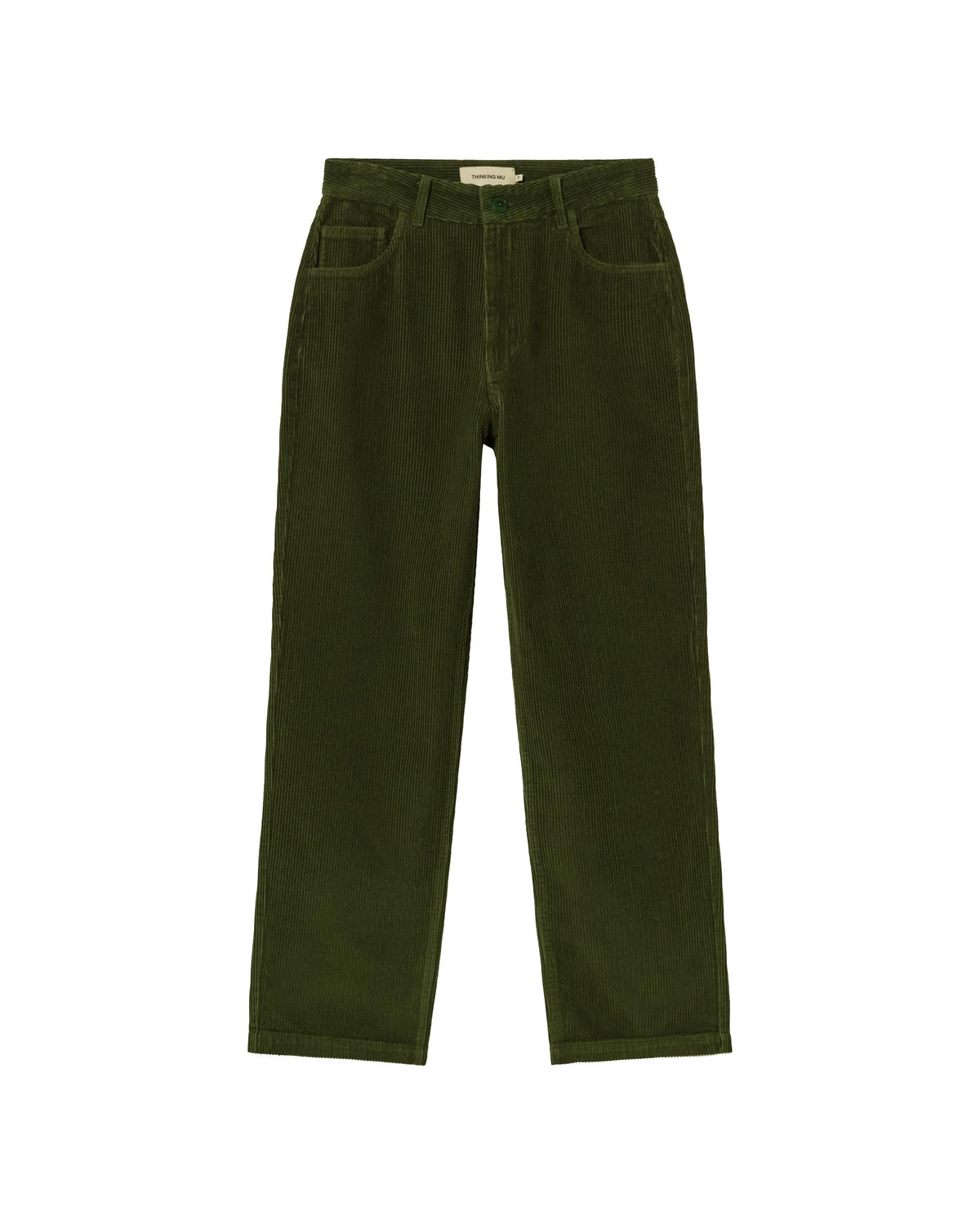 Pantaloni verde velluto a coste Nele sostenibili-foto silhouette6