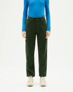 Pantaloni verde velluto a coste Nele sostenibili-1